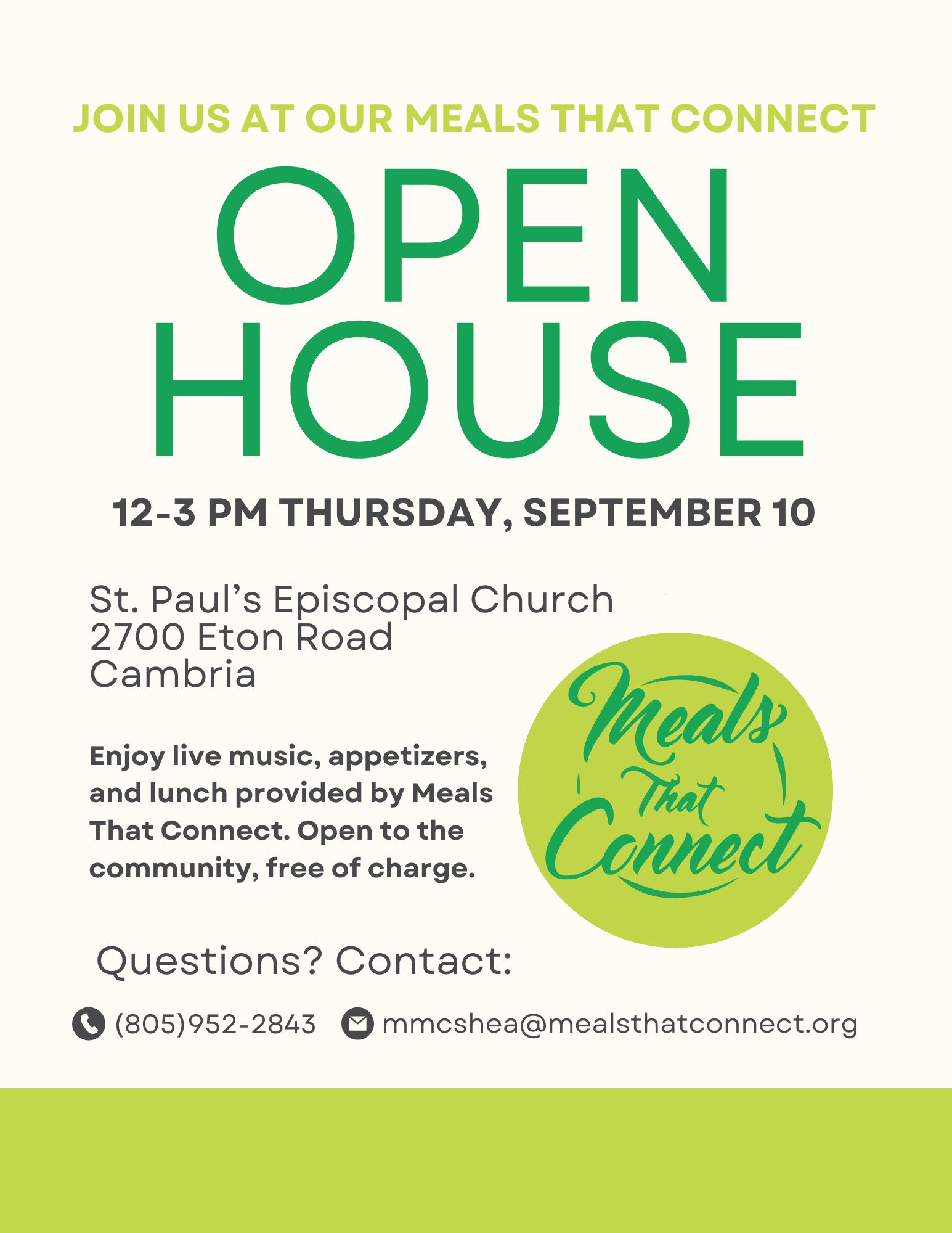 Cambria Open House Flyer